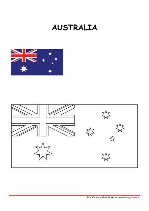 Australian Flag Colouring Page