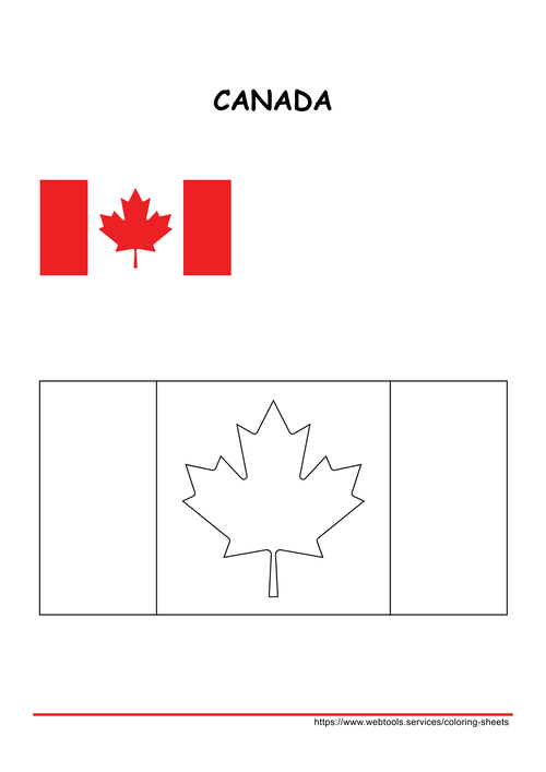 Canada Flag Coloring Page