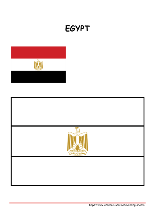 Egypt Flag Coloring Page