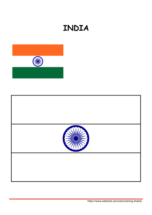 Indian Flag Coloring Page