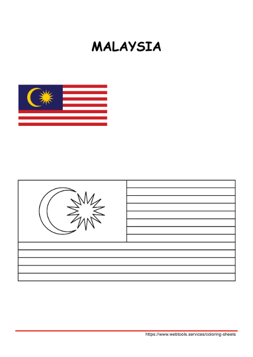 Malaysia Flag Coloring Page