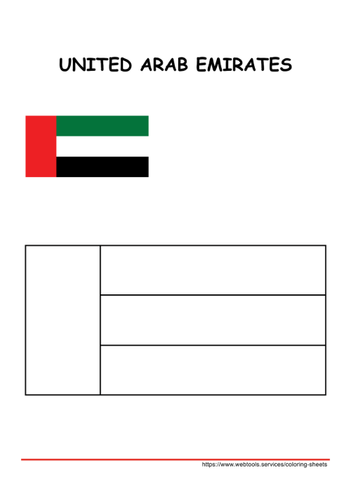 UAE Flag Coloring Page