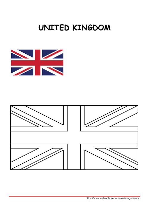 UK Flag Colouring Page