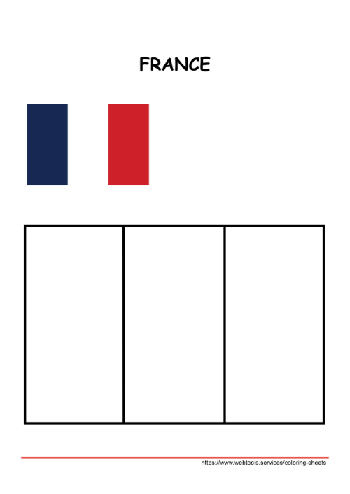 France Flag Coloring Page