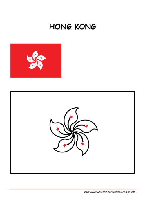 Hong Kong Flag Coloring Page