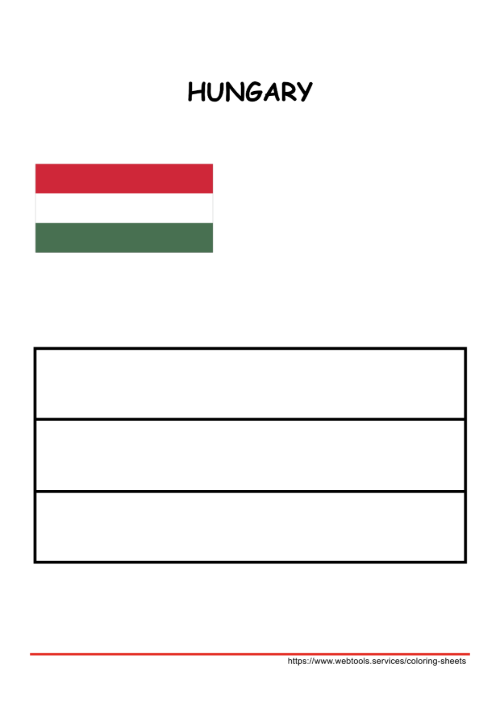 Printable Hungary Flag Coloring Page