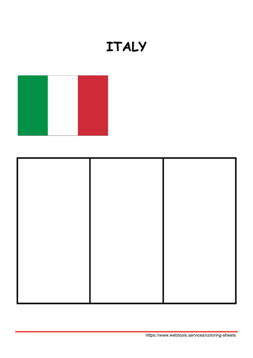 Printable Italy Flag Coloring Page