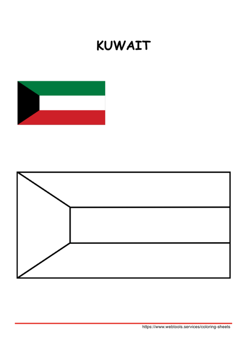 Kuwait Flag Coloring Page