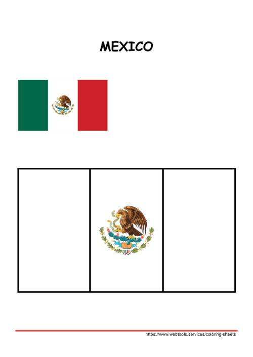 Mexico Flag Coloring Page