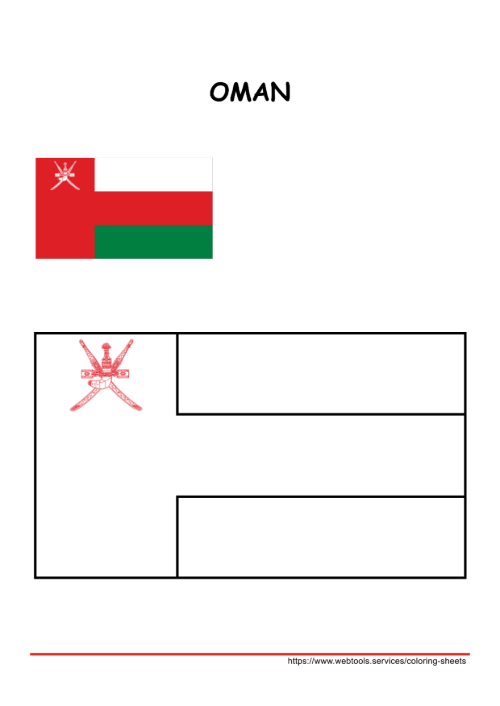 Printable Oman Flag Coloring Page