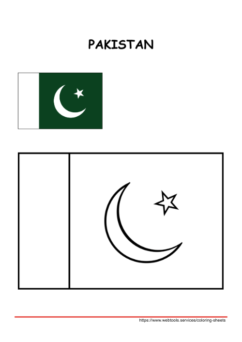 Pakistan Flag Coloring Page