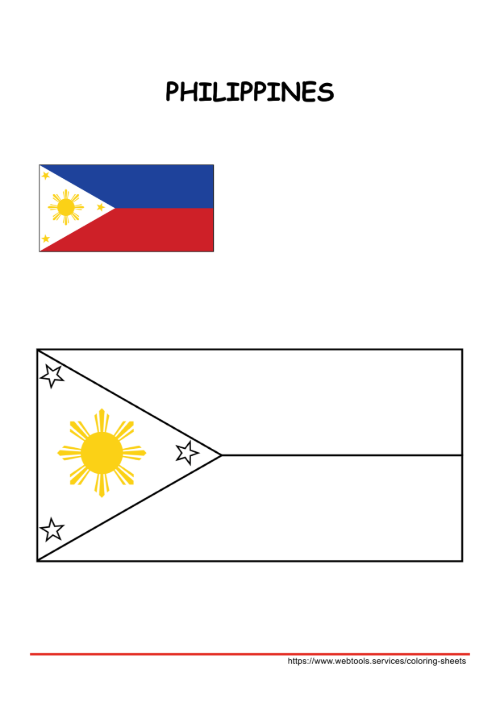 Philippines Flag Coloring Page