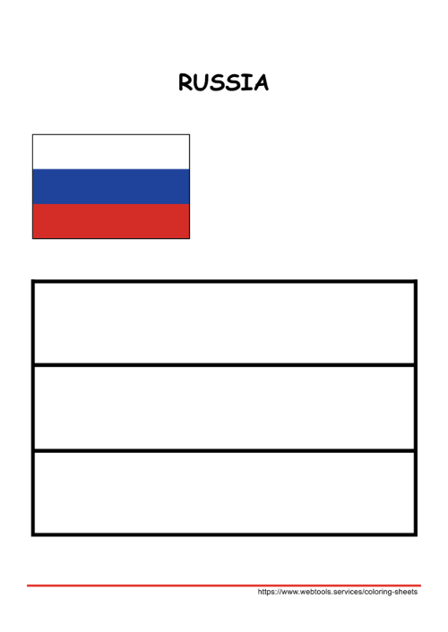 Russia Flag Coloring Page