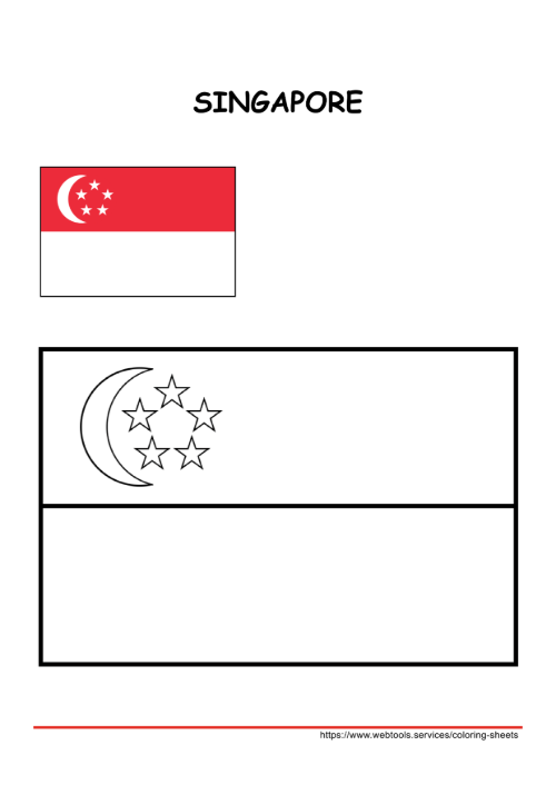 Singapore Flag Coloring Page