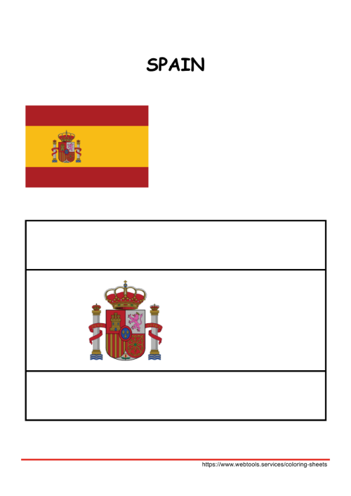 Printable Spain Flag Coloring Page