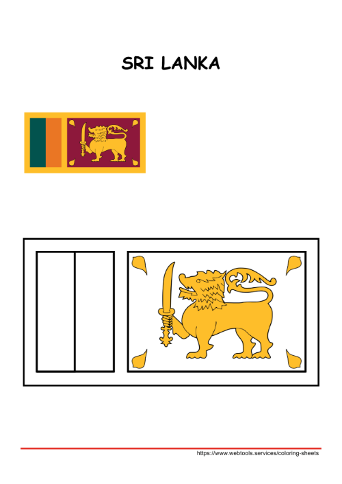 Sri Lanka Flag Coloring Page