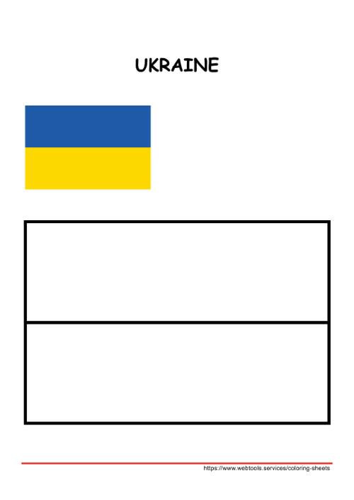 Printable Ukraine Flag Coloring Page