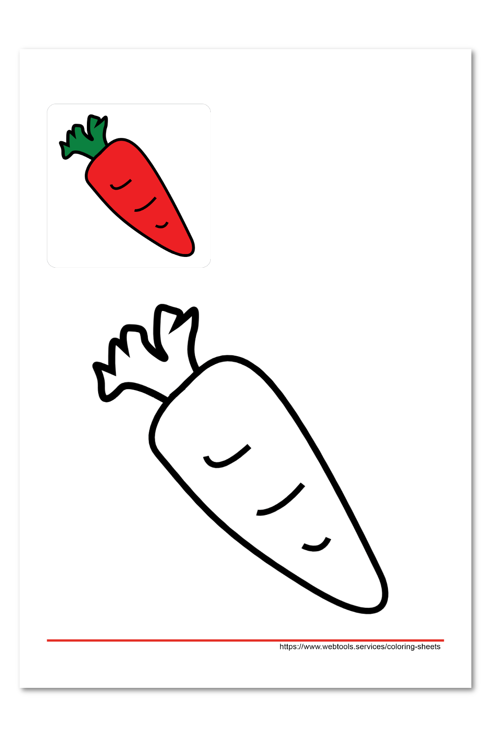 Webtools - Carrot Coloring Sheet