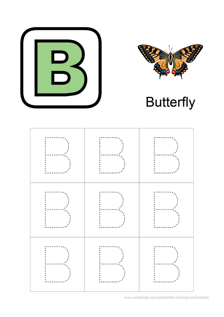 Webtools - English Alphabets Tracing Sheets