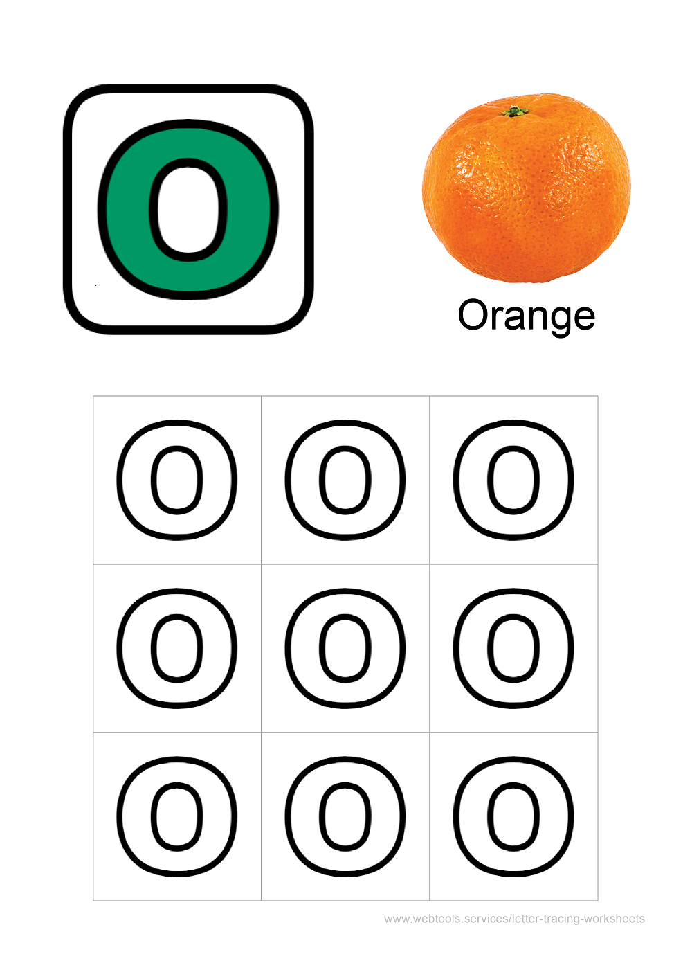 Webtools English Alphabet O Tracing Sheets