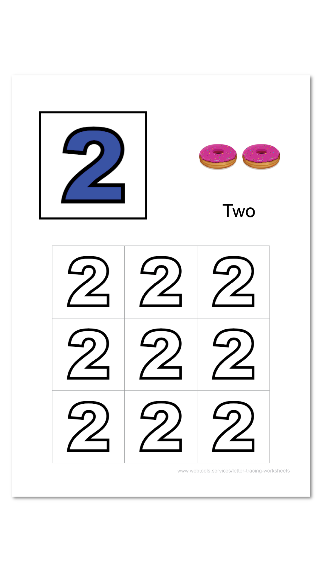 Number 2 Coloring Sheet | Webtools