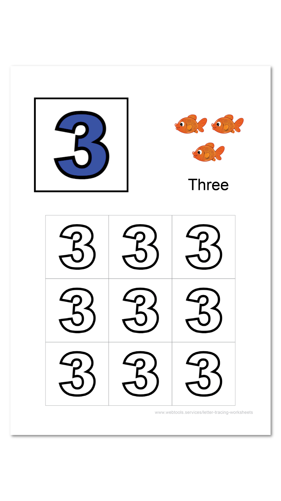 Number 3 Coloring Sheet | Webtools