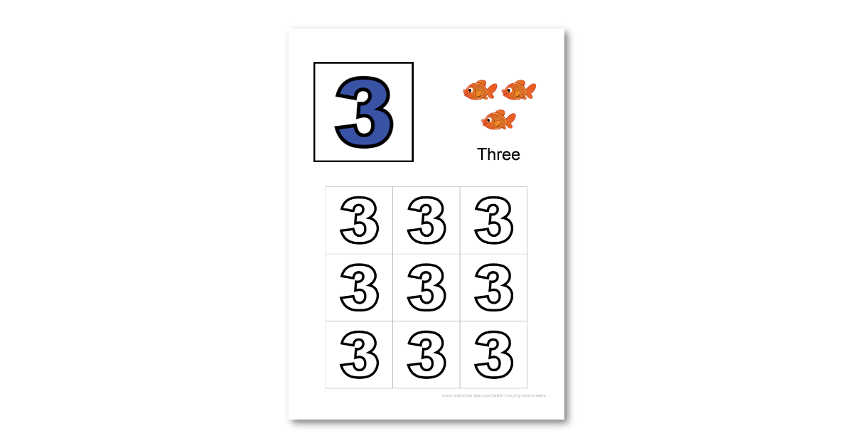 Number 3 Coloring Sheet Webtools