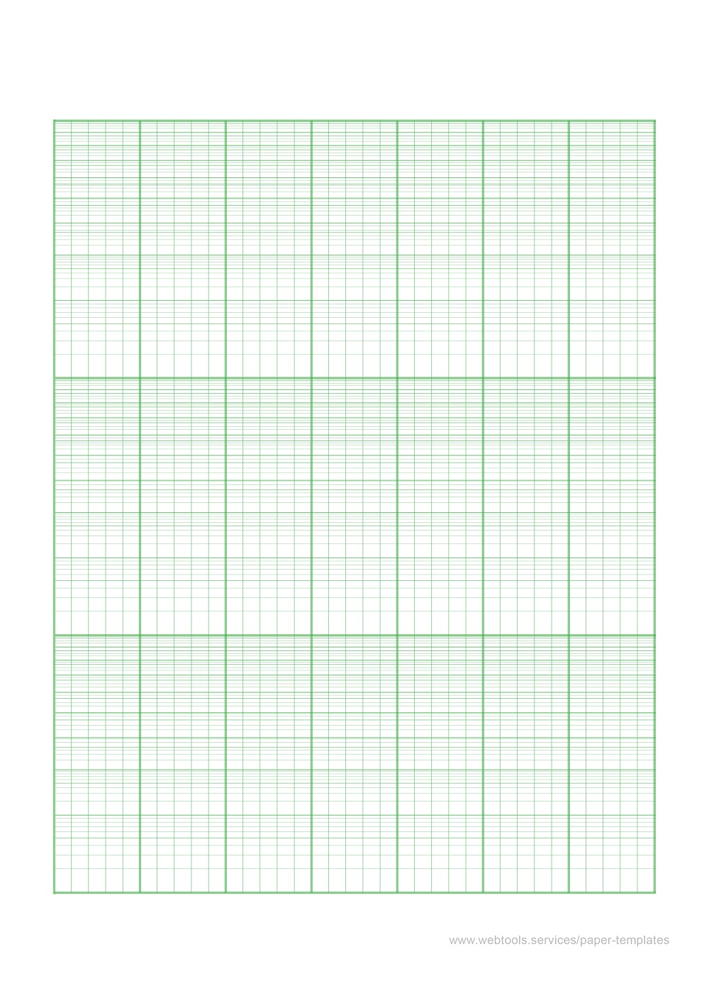 webtools printable 1mm graph paper with green color lines